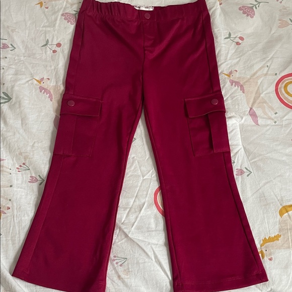 btween Burgundy Striped Ruffle Top and Pants Set - Picture 3 of 4